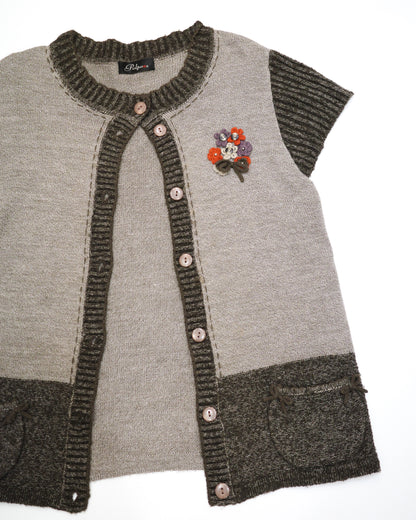 Knit Short-Sleeve Cardigan