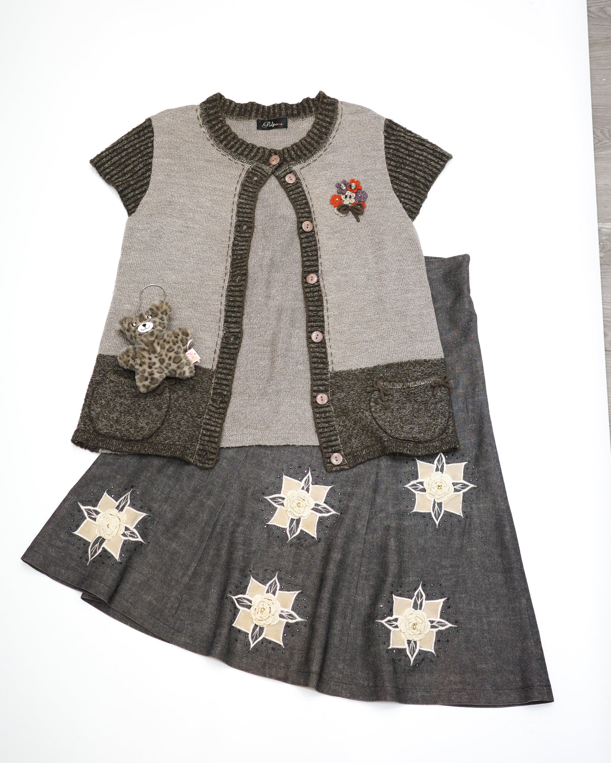 Knit Short-Sleeve Cardigan