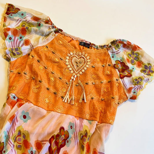 Orange Heart Blouse