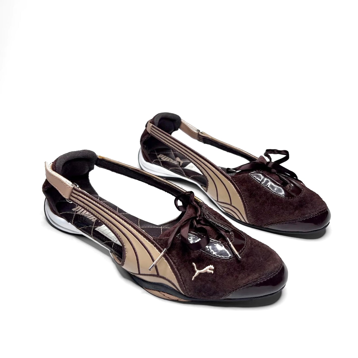PUMA Brown Slingback Ballet Flats