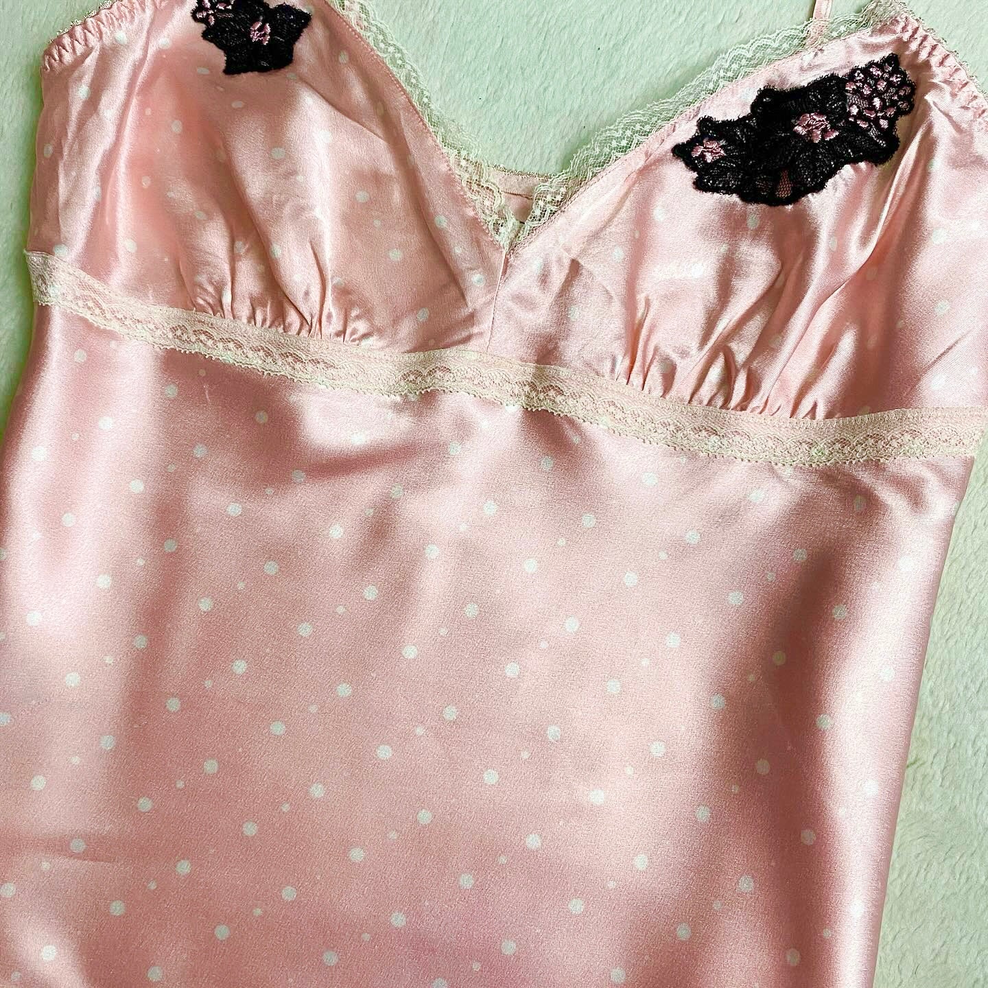 Pink Dots Satin Cami