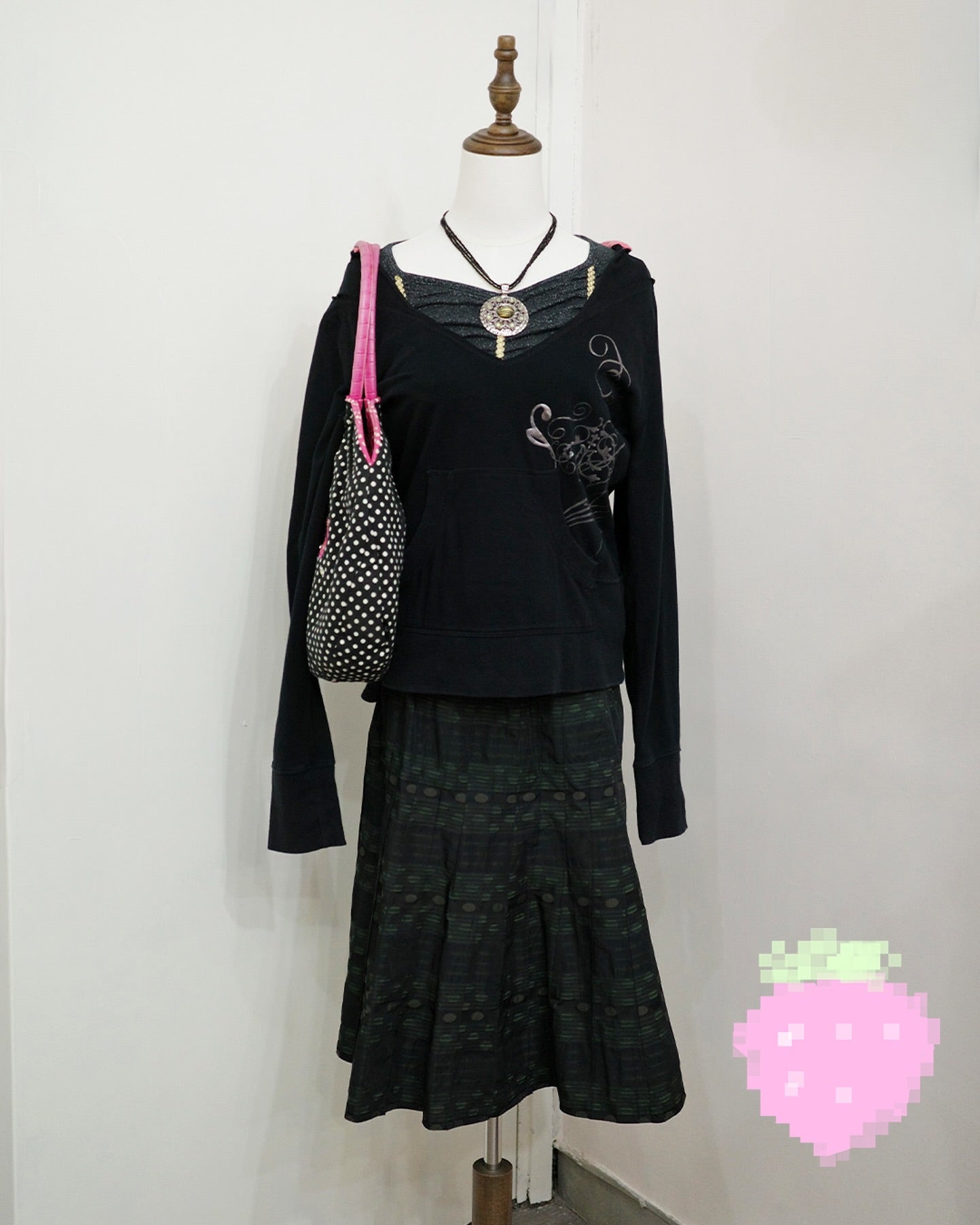 Dots & Checked Skirt