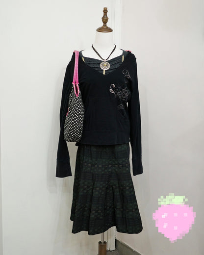 Dots & Checked Skirt